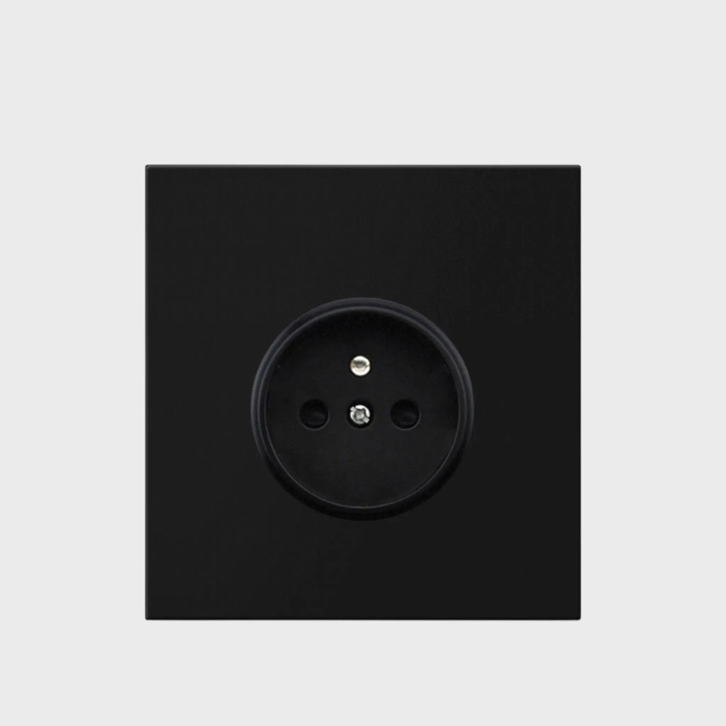 prise de courant simple noir mat