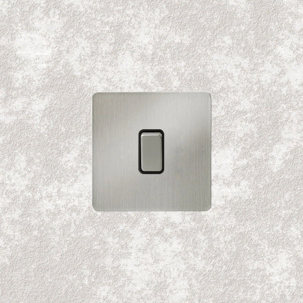 interrupteur bouton plat simple acier brossé