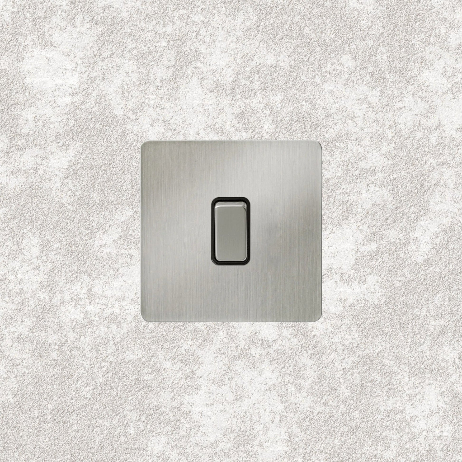 interrupteur bouton plat simple acier brossé