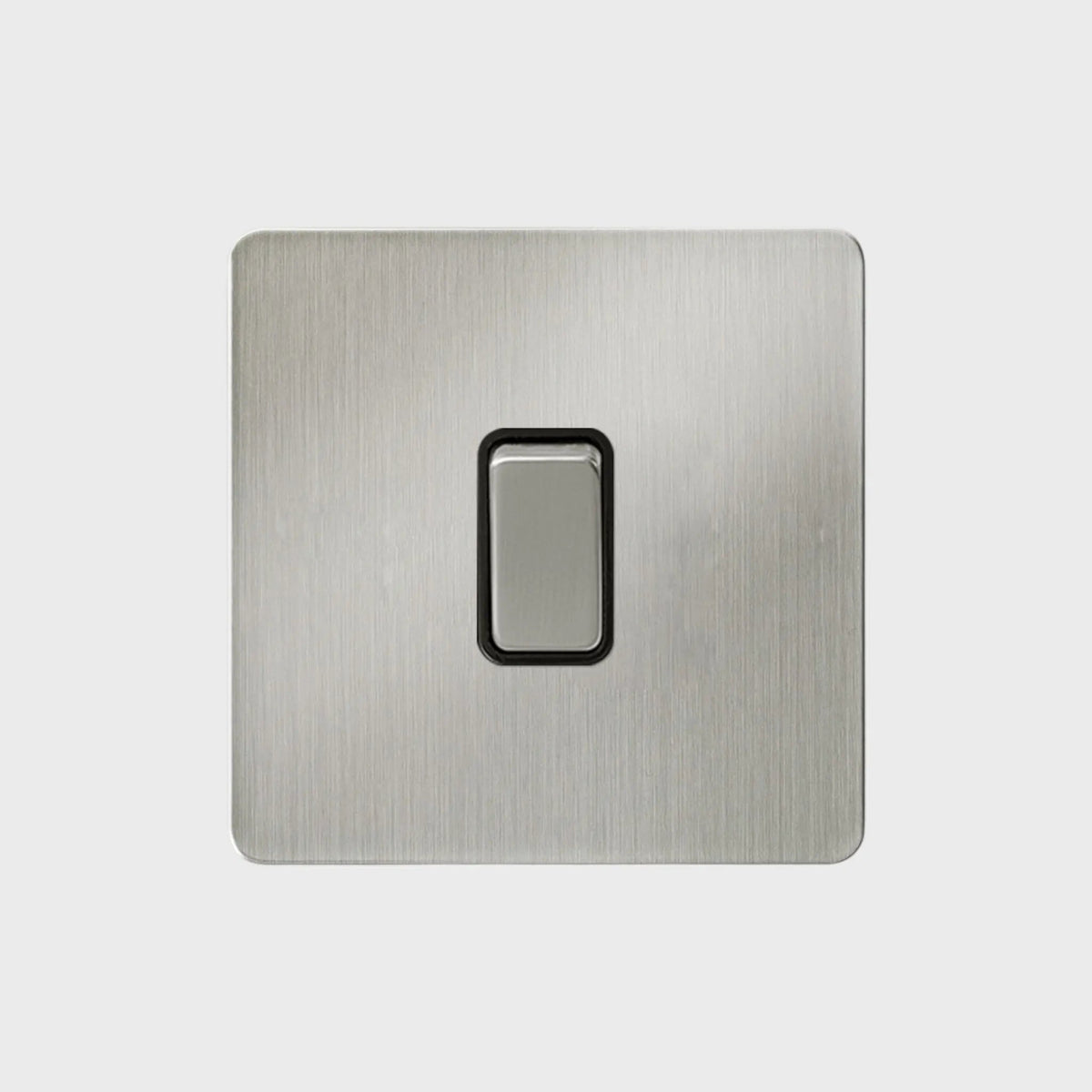interrupteur bouton plat simple acier brossé