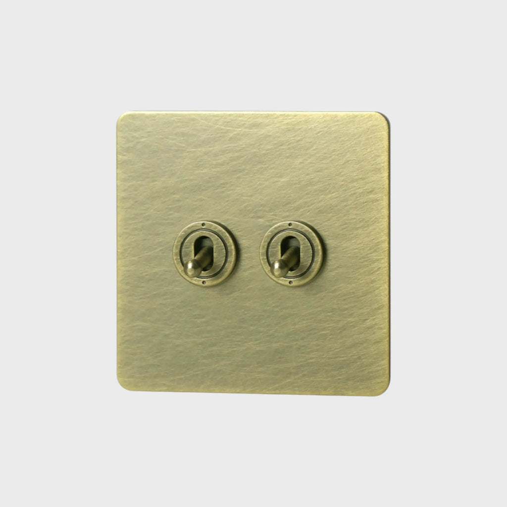 interrupteur va-et-vient double bronze vieilli