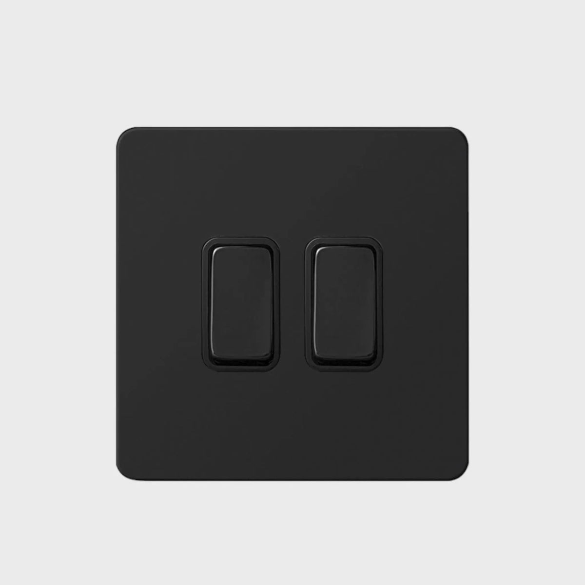 interrupteur bouton plat double noir mat