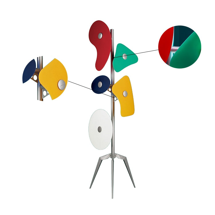 TORDO - Lampadaire, Fer, Blanc / Multicolore, Salon