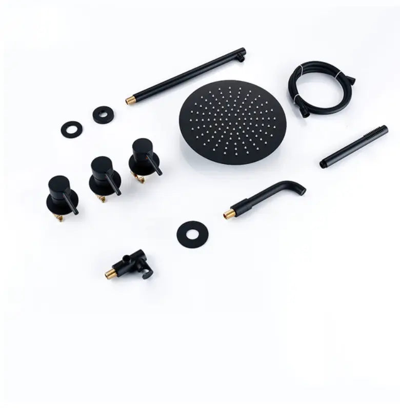 Kit de douche-bain encastré noir