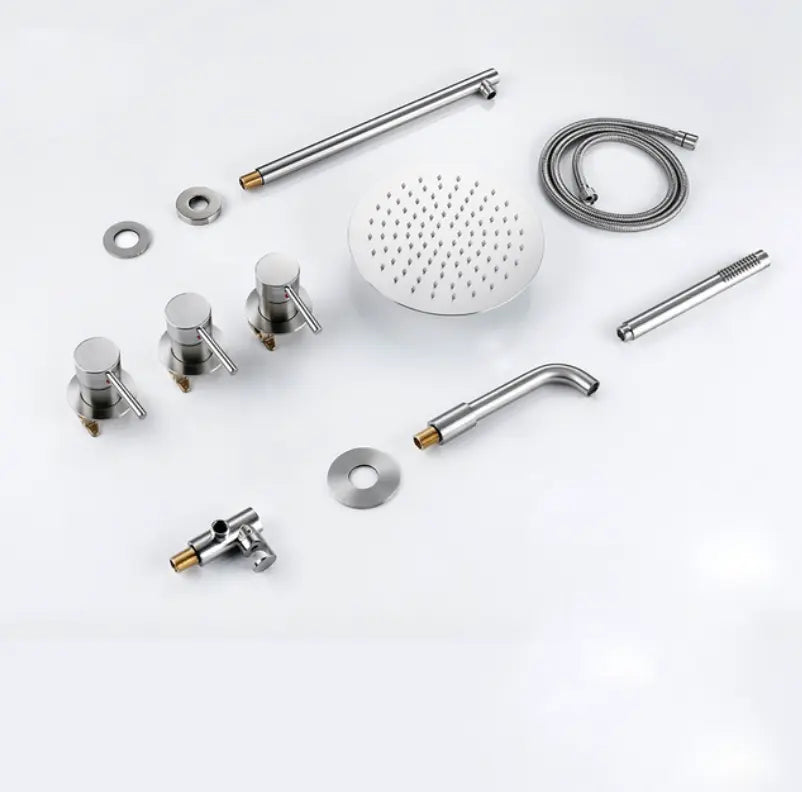 Kit de douche-bain encastré chrome