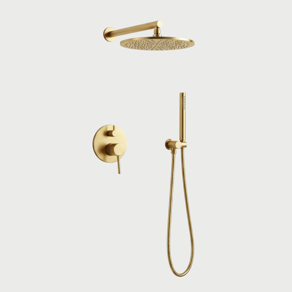 Kit de Douche Thermostatique encastré or brossé