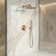Kit de Douche Thermostatique encastré or rose brossé