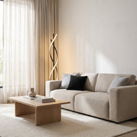 Lampadaire LED design bandes lumineuses entrelacées NEXORA