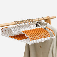 Set of 10 non-slip swivel plastic hangers