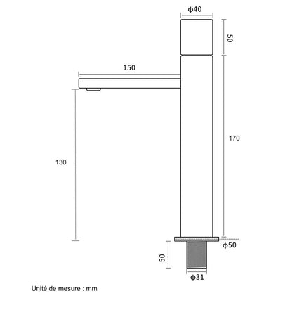 Mitigeur de lavabo générique or brossé