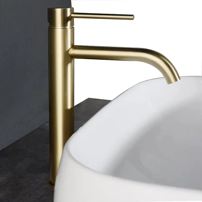 Mitigeur de lavabo haut or brossé