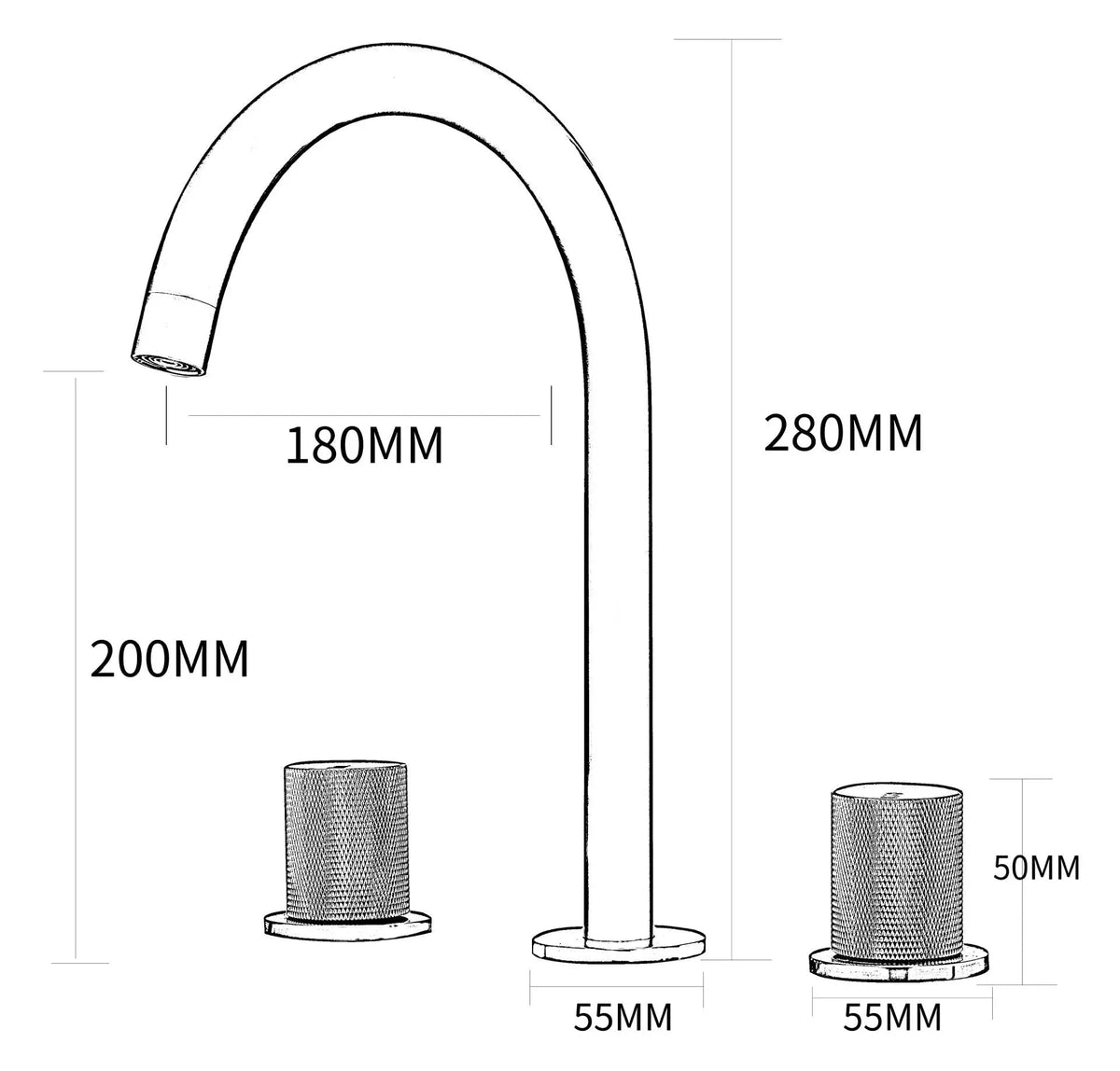 Robinet mélangeur de lavabo sur plan or brossé