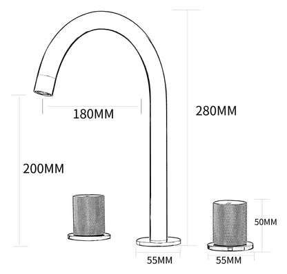 Robinet mélangeur de lavabo sur plan or brossé