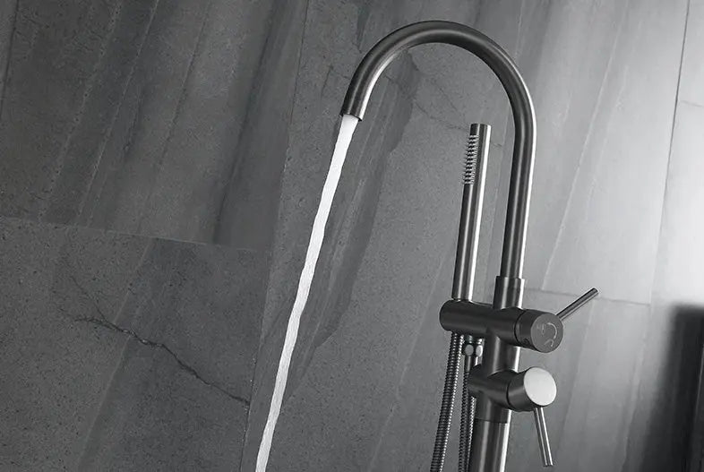 Mitigeur de baignoire sur pied anthracite