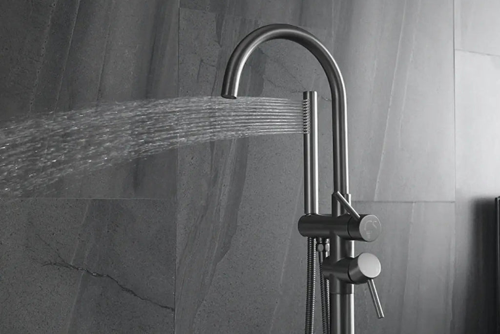 Mitigeur de baignoire sur pied anthracite