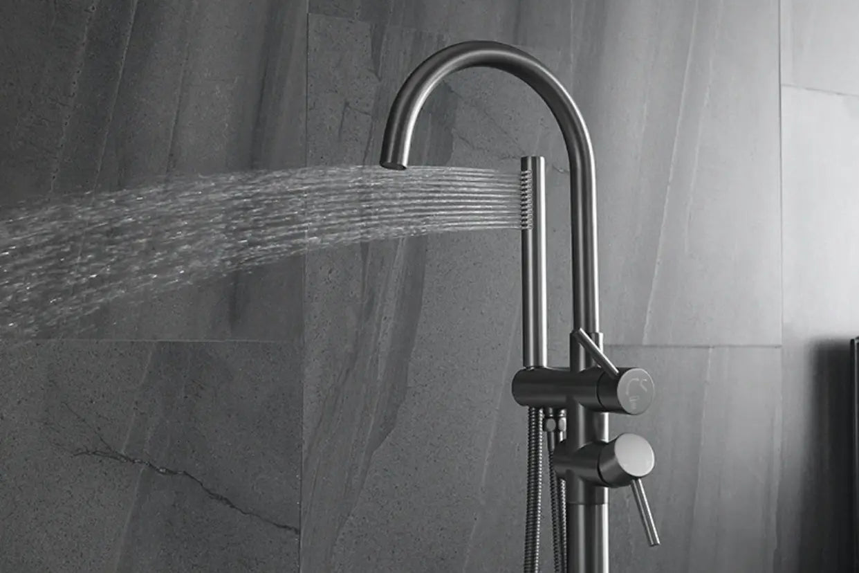 Mitigeur de baignoire sur pied anthracite
