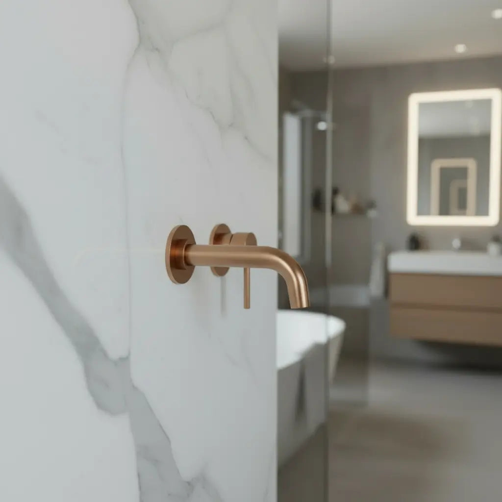 Mitigeur de lavabo encastré or rose