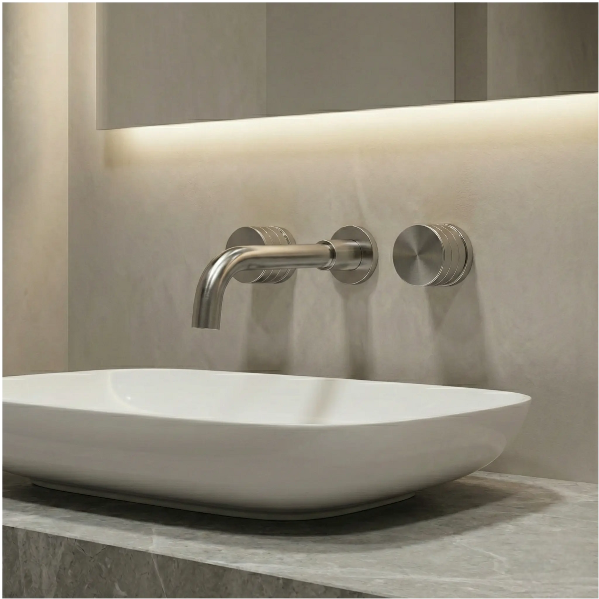 Mitigeur de lavabo encastré inox