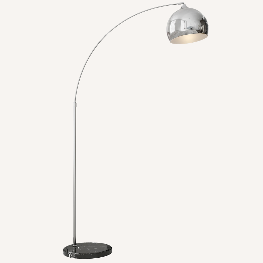 Lampadaire arc en métal chromé ARCUS