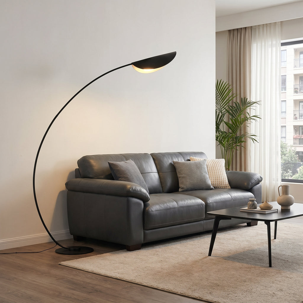 Lampadaire arc noir minimaliste GRAFICA