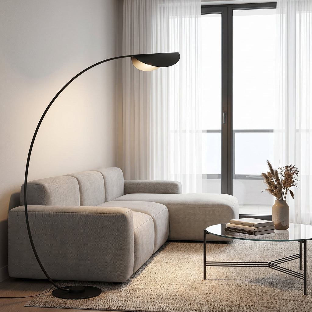 Lampadaire arc noir minimaliste GRAFICA