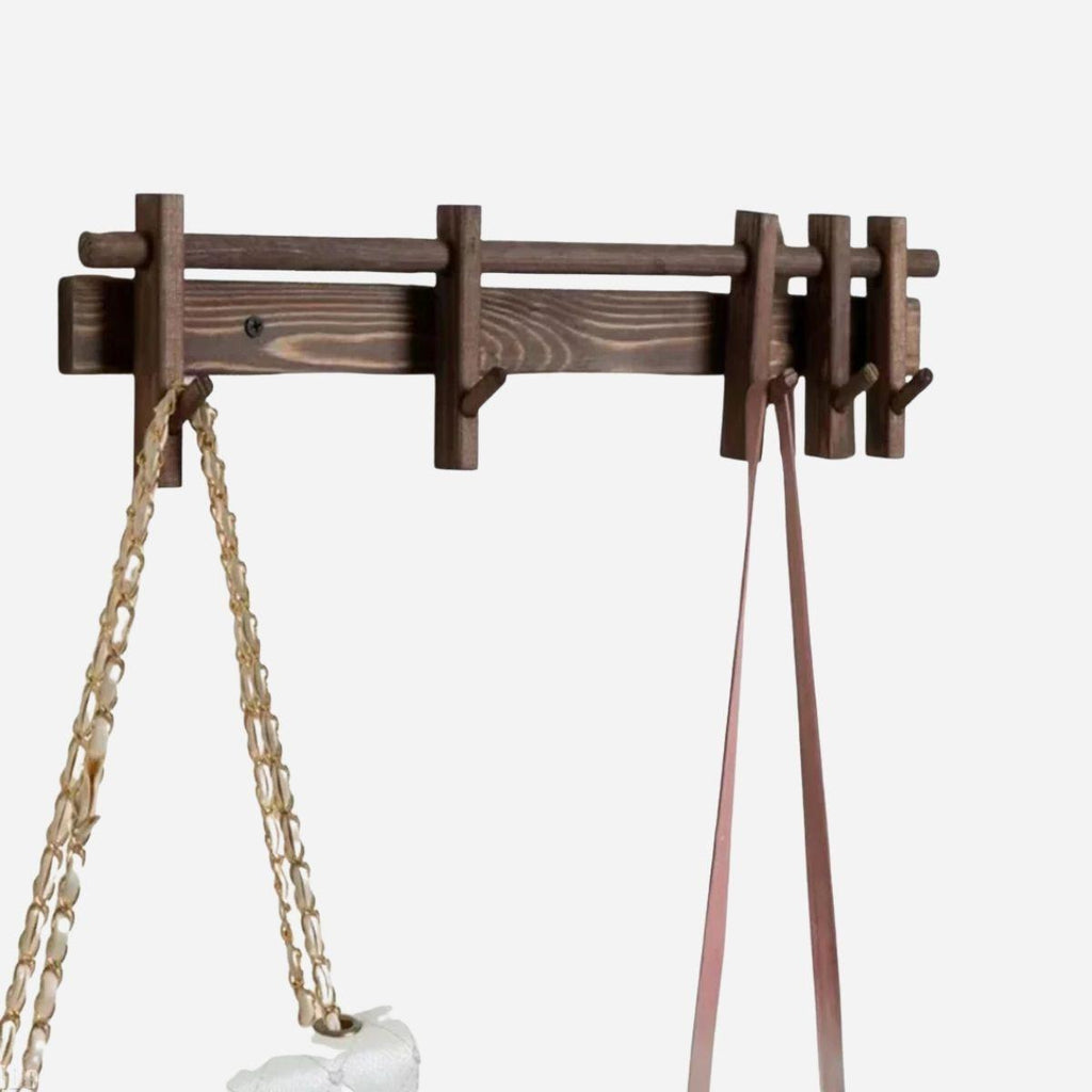 Garderobe Massivholz Wandhaken Nussbaum