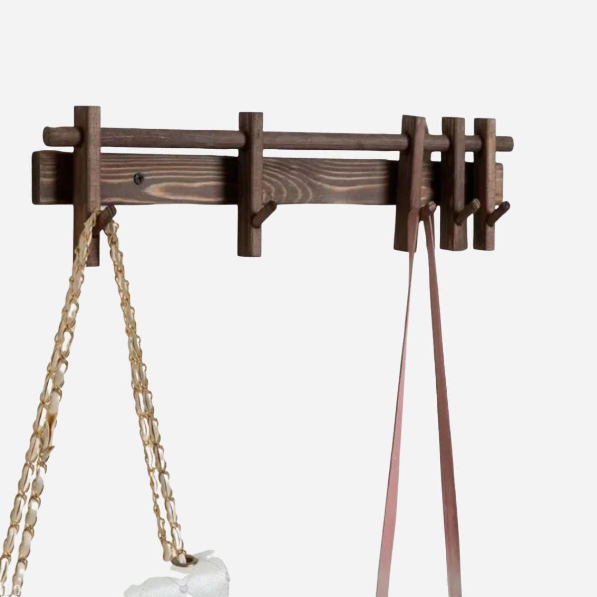 Garderobe Massivholz Wandhaken Nussbaum