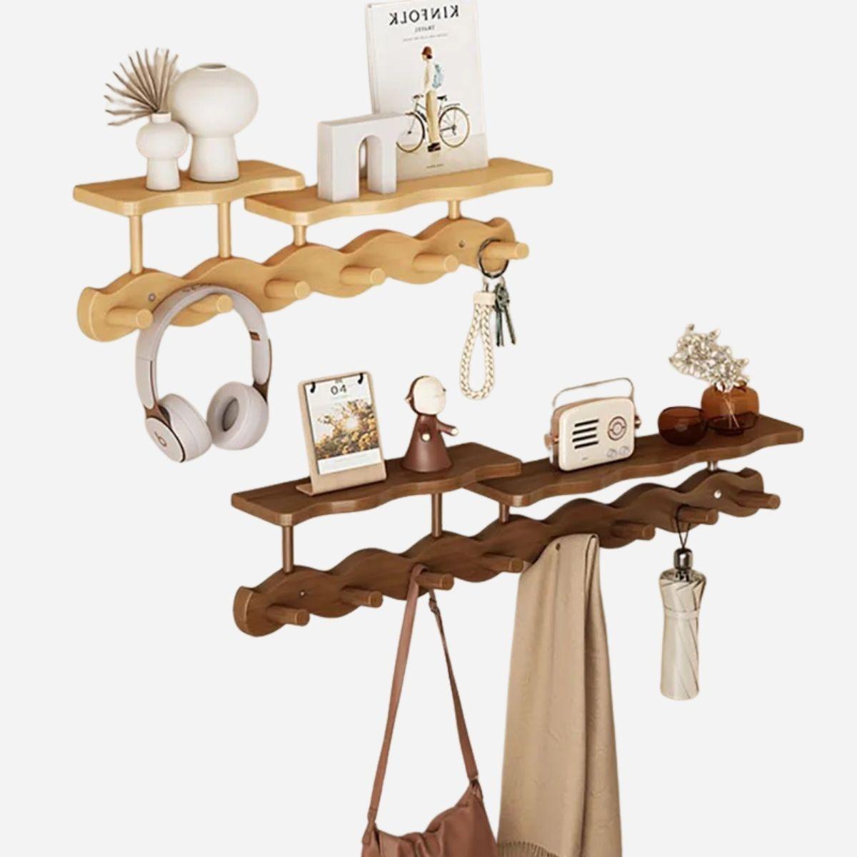 Creative Bamboo Wooden Wall Coat Rack