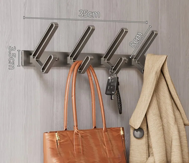 Porte-manteau mural en métal aluminium - Design moderne, 4-5-6 crochets
