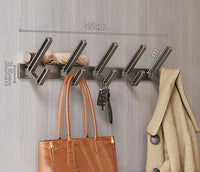 Porte-manteau mural en métal aluminium - Design moderne, 4-5-6 crochets