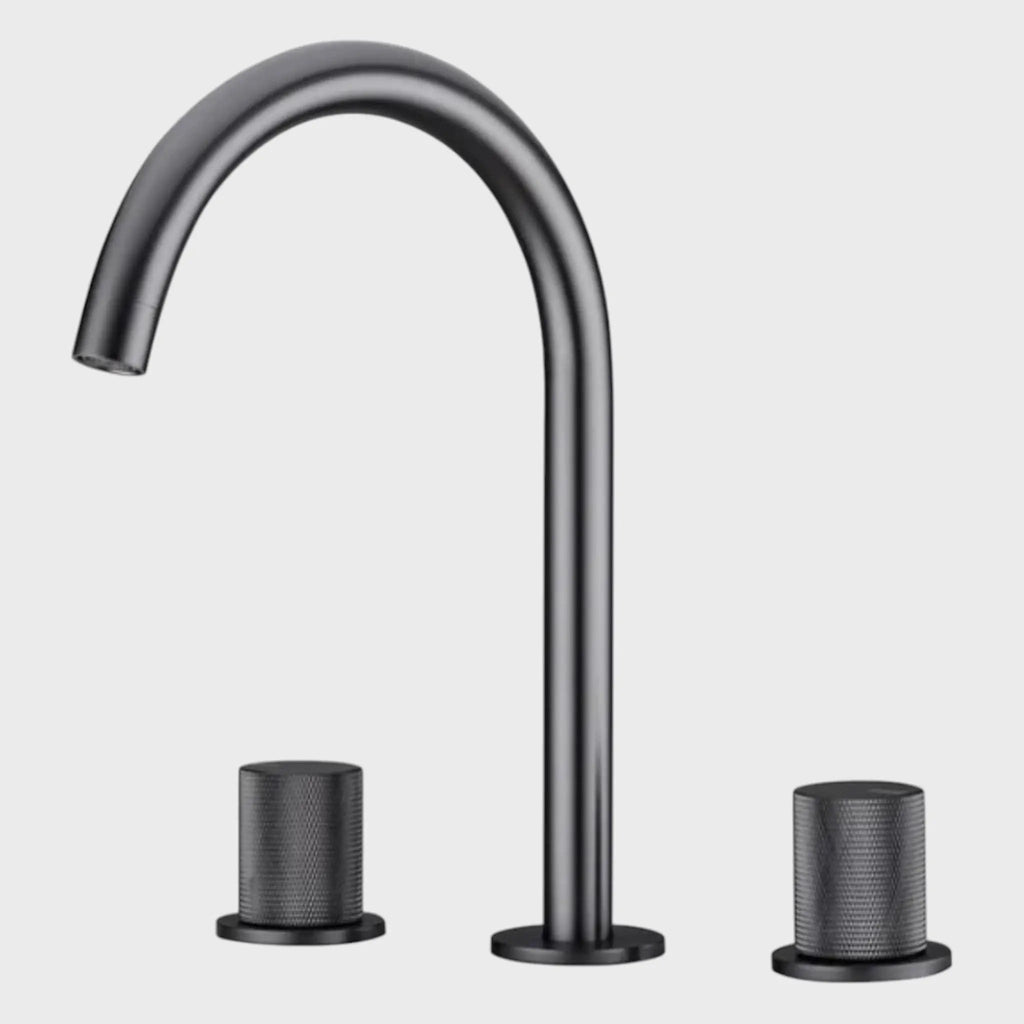 Robinet mélangeur de lavabo sur plan anthracite