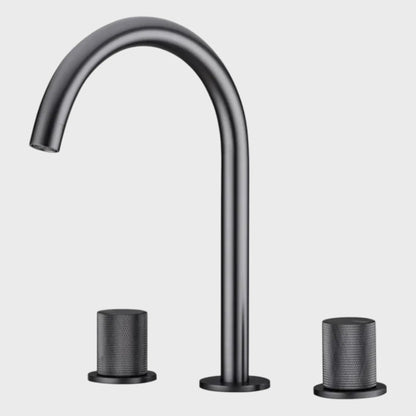 Robinet mélangeur de lavabo sur plan anthracite