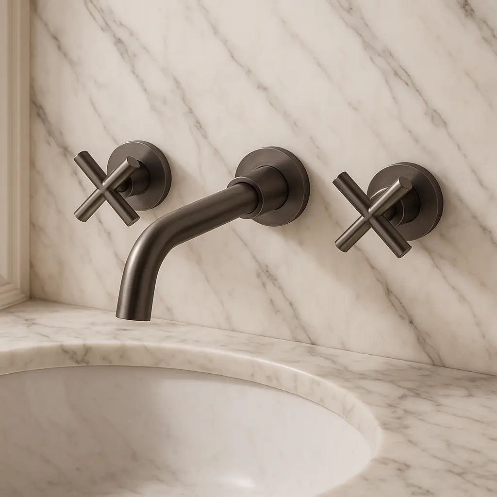 Robinet de lavabo encastré anthracite