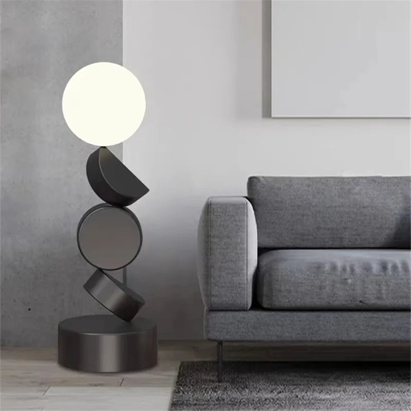 Lampadaire design rond en verre VITREA