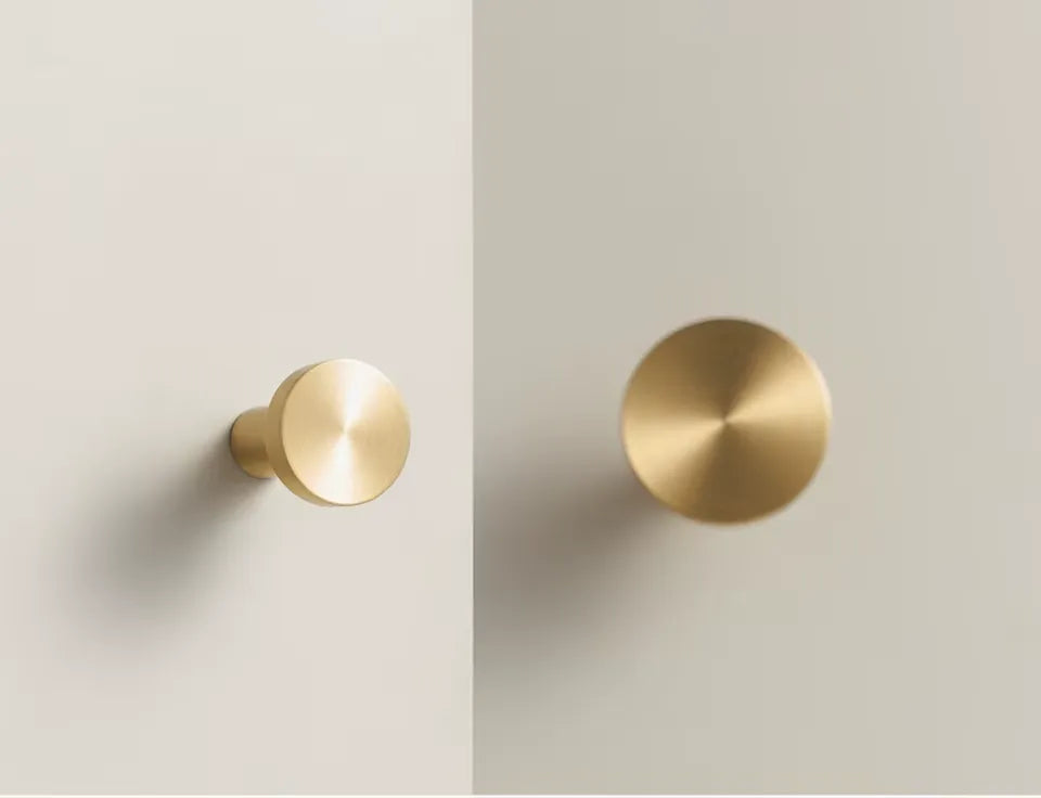 Wandhaken aus massivem Messing - 5 Oberflächen, 20 mm oder 32 mm