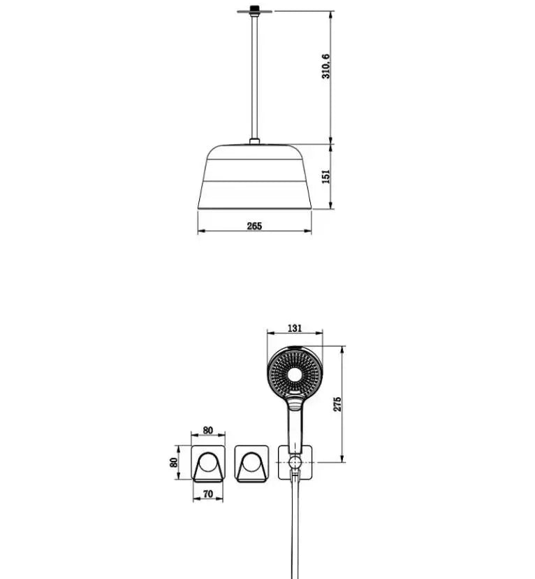 Colonne de Douche Pluie, Version Essentielle MONSONE