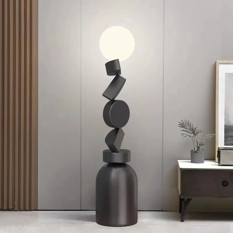 Lampadaire design rond en verre VITREA