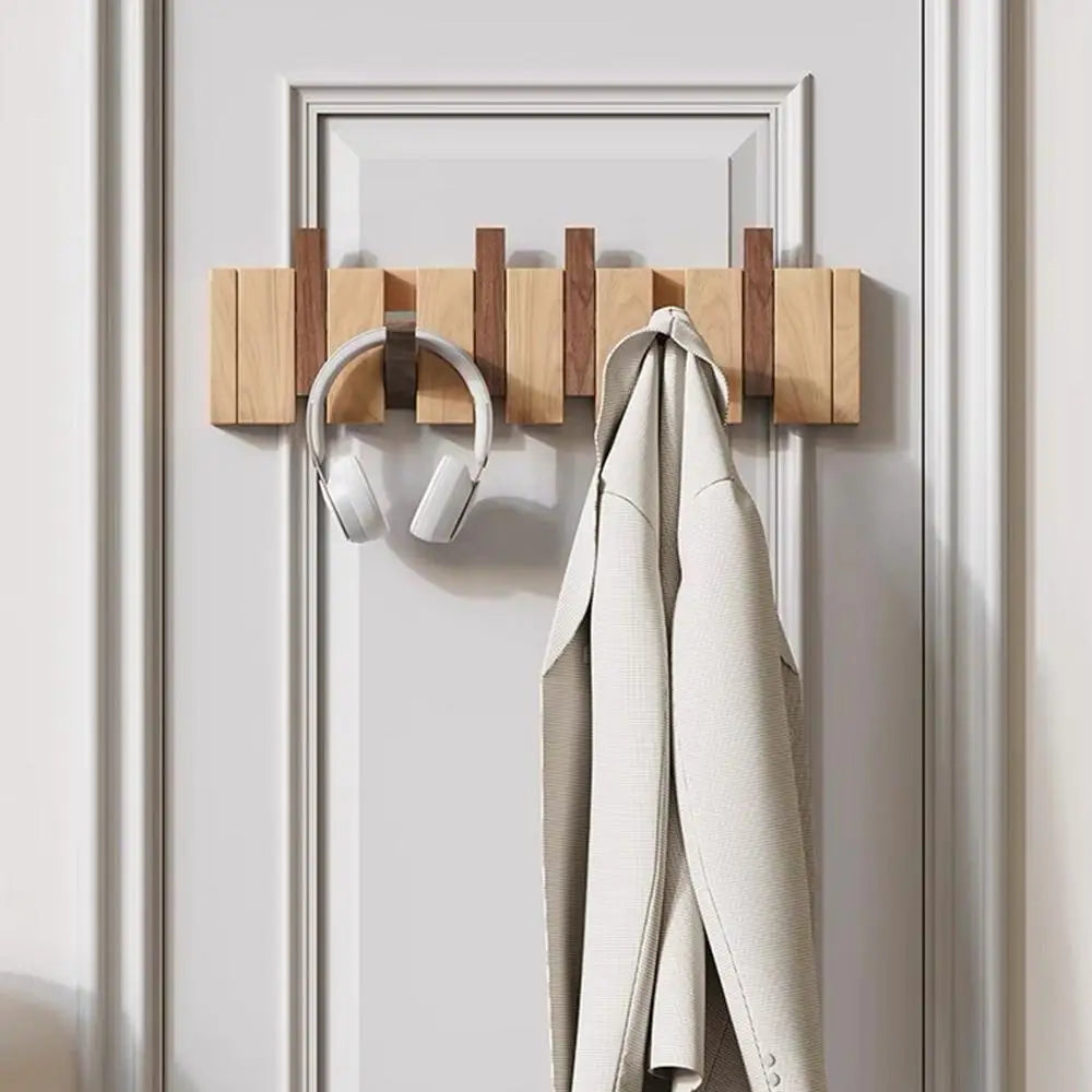 Porte-manteau mural bois clés piano - pratique et élégant pour une organisation parfaite