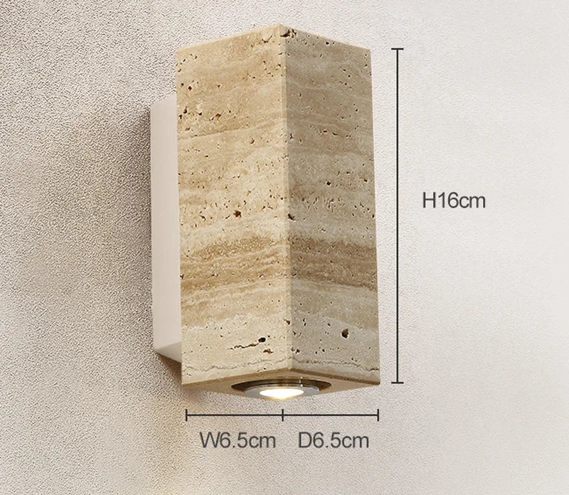 WABURA - Applique Murale en Travertine, Esprit Wabi-Sabi