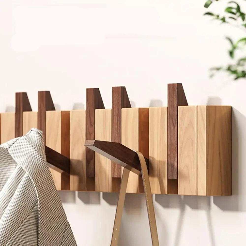 Porte-manteau mural bois clés piano - pratique et élégant pour une organisation parfaite
