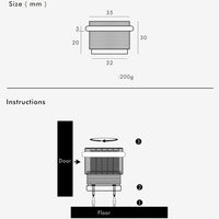 Butée de porte moletée en laiton réglable en hauteur - 4 finitions