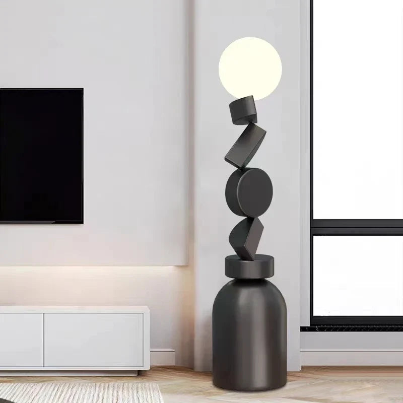 Lampadaire design rond en verre VITREA