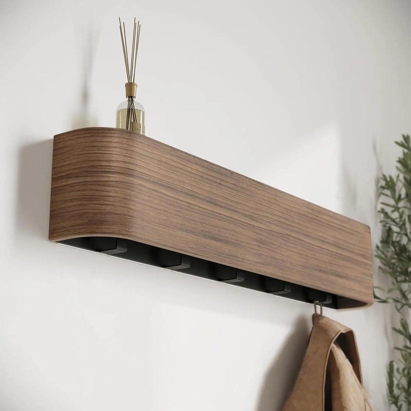 Porte-manteau mural crochets bois