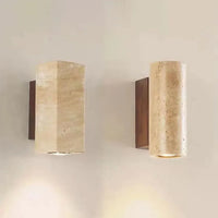 WABURA - Applique Murale en Travertine, Esprit Wabi-Sabi