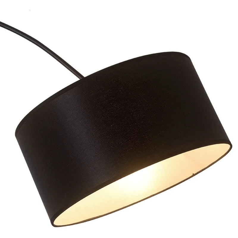 Lampadaire arc noir abat-jour cylindrique NERINA