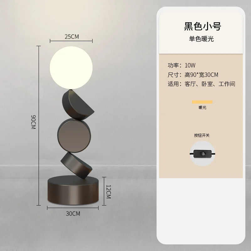 Lampadaire design rond en verre VITREA