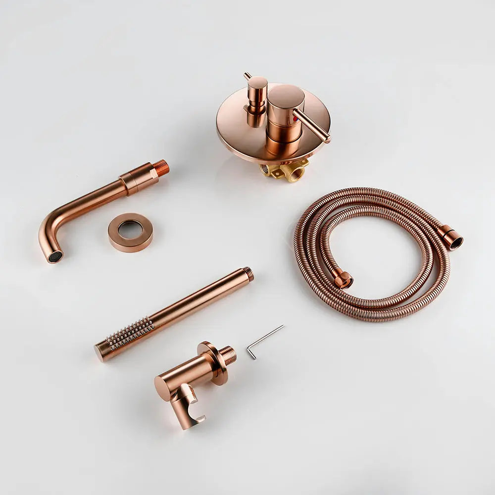Mitigeur de bain thermostatique encastré or rose