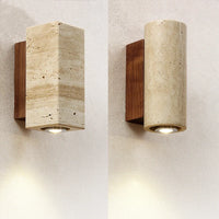 WABURA - Applique Murale en Travertine, Esprit Wabi-Sabi