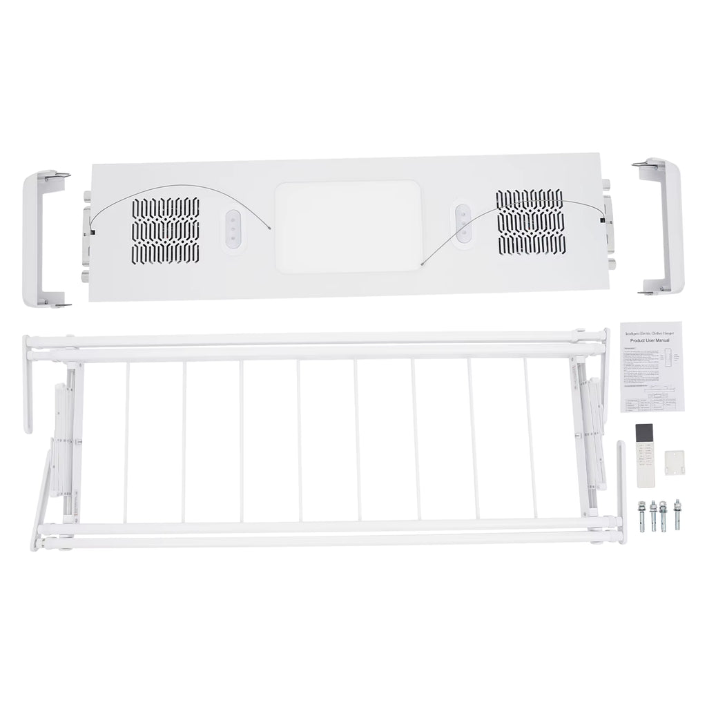 Séchoir plafond électrique avec télécommande, LED et ventilation