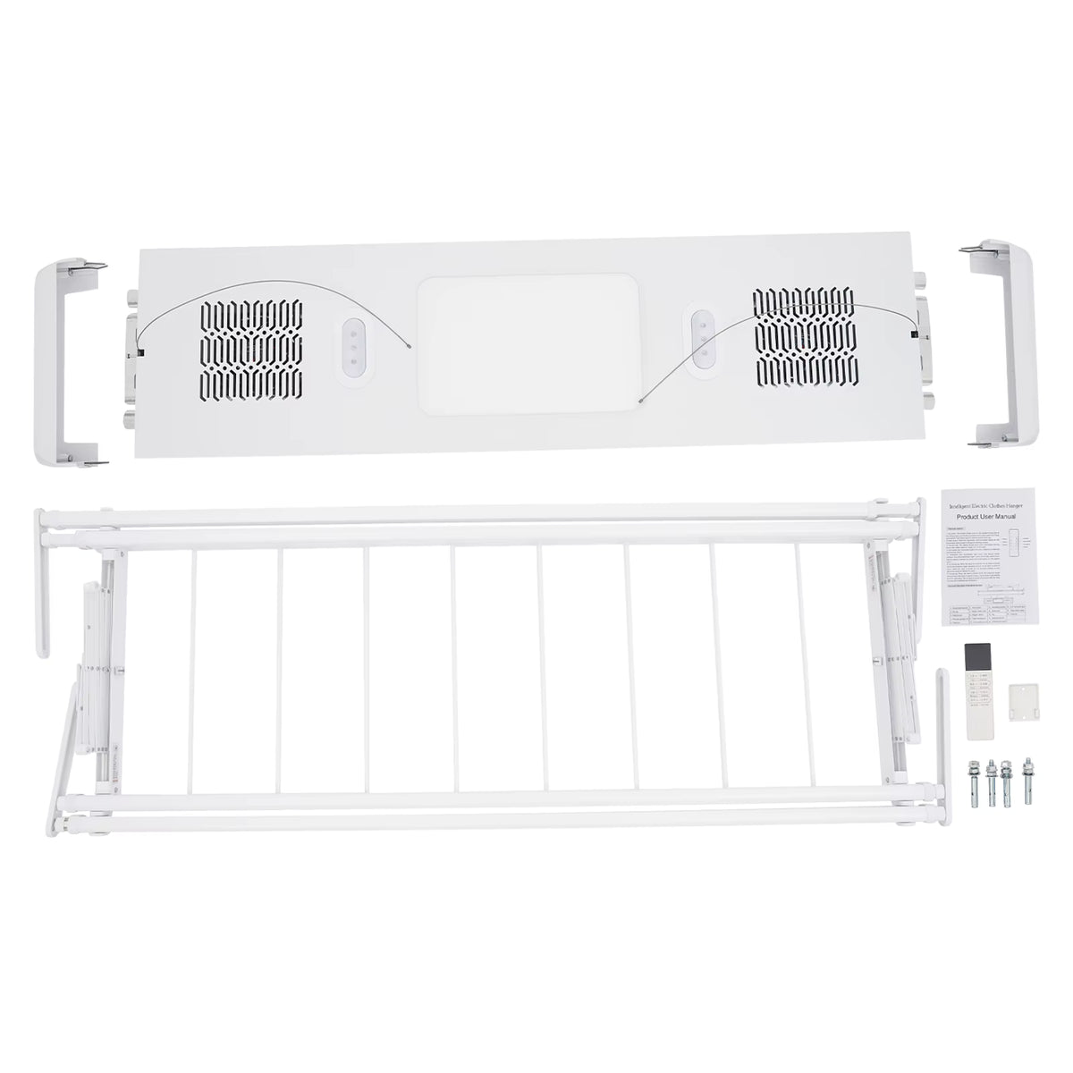 Séchoir plafond électrique avec télécommande, LED et ventilation